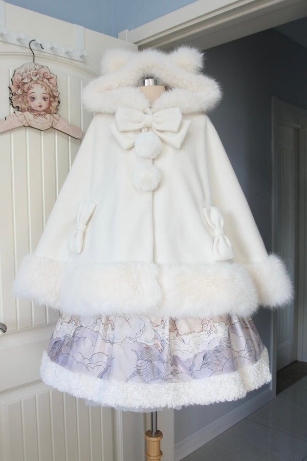 【12月18日予約締切】猫耳ファーフーディーケープコート