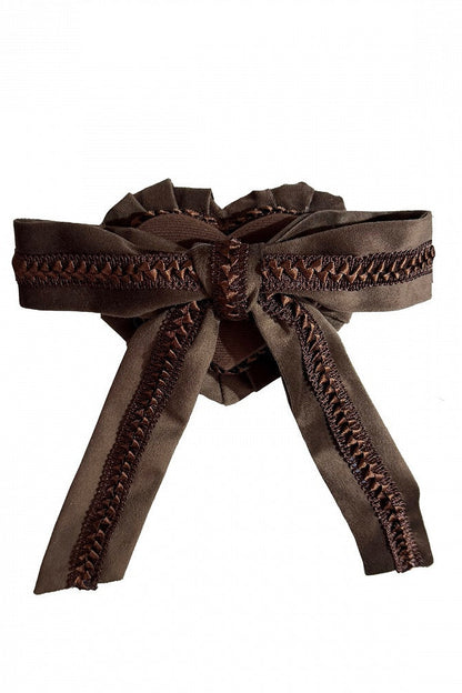 [Date limite de précommande : 11/6] Accessoires de la série steampunk marron x mode gothique noire (mini-chapeau à ruban cœur en velours + cravate à ruban motif cœur + sac de taille avec ceinture)