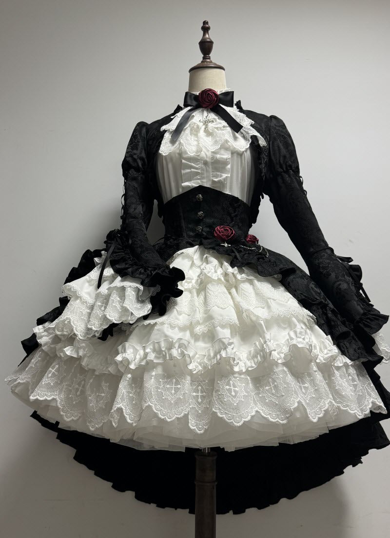 【12月26日予約締切】ブラッドムーンローズラッフルシャツ＋ゴージャスコルセットスカート＋ボレロジャケット＋ヘアバンド