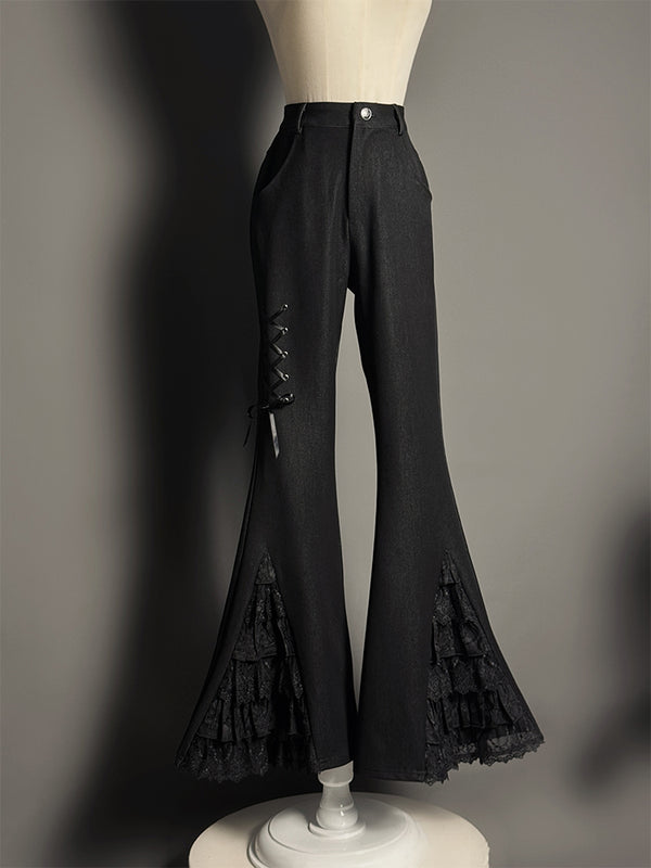 【12月28日予約締切】ダークパンクキャットラビットシリーズフレアパンツ