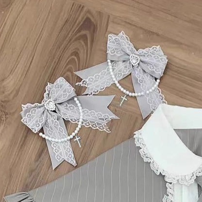 【12月8日予約締切】グレーストライプサブカルケープスーツセット＋ヘアバンド＋ヘアクリップ