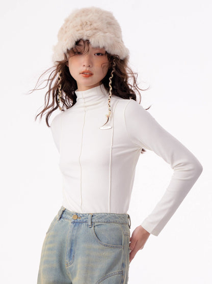 American Retro Slim Half Turtleneck Top