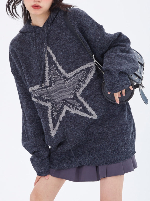 American Retro Star Hooded Sweater