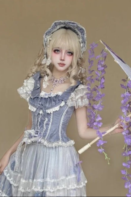[Date limite de réservation : 3 août] Bonnet de la série lolita élégante Neige sur la Seine