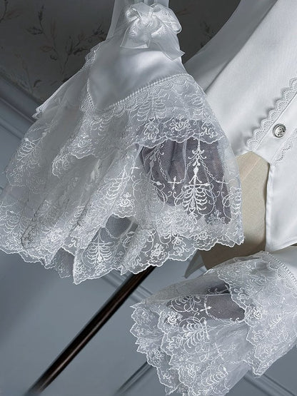 【12月8日予約締切】Black Mist Banquet ゴシックレースジュリエットスリーブシャツ