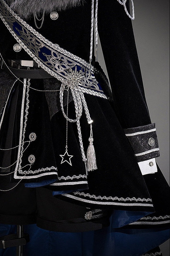 [Pre-order Deadline: December 7] Dark Blue & Black Royal Prince-Inspired Military Lolita Coordinated Outfit 1/2 + Complete Set in Ouji Style