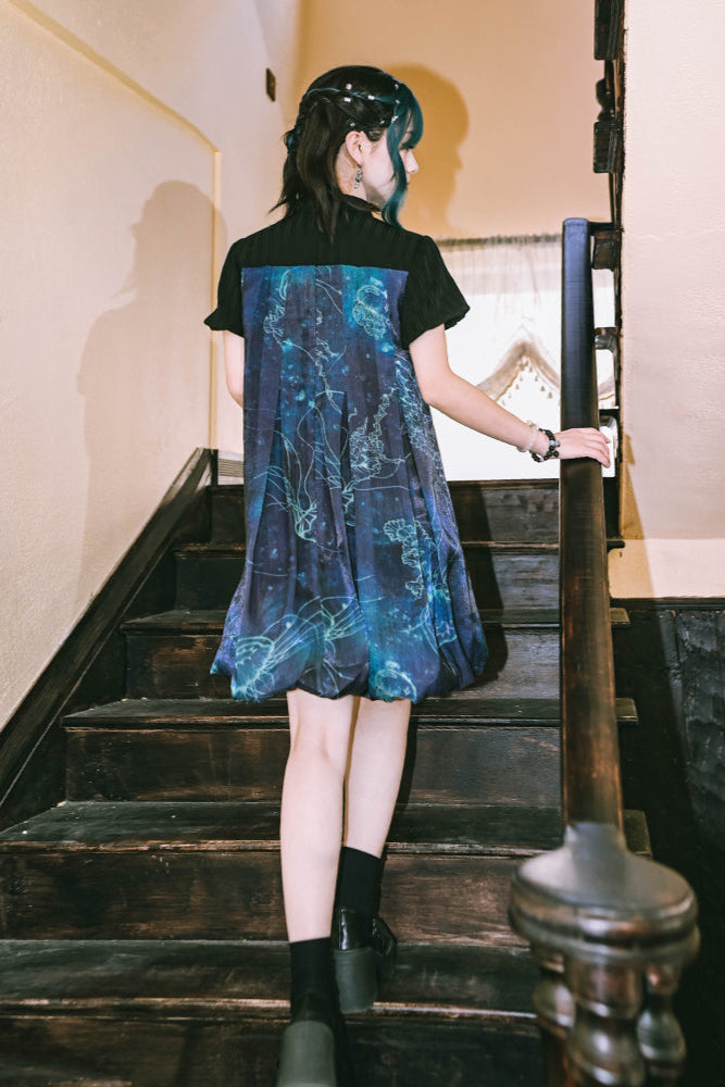 Jellyfish Print Tsubomi Dress
