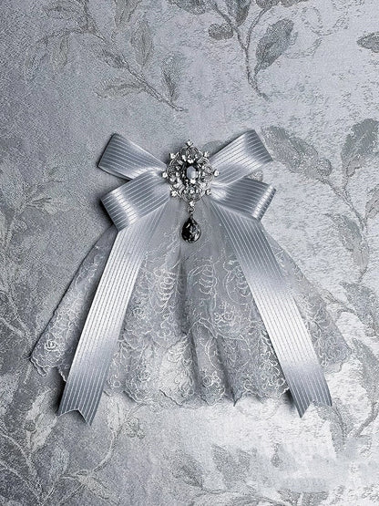 Black Mist Banquet Gothic Cross Rose Bonnet + Veil + Brooch