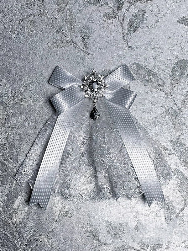 Black Mist Banquet Gothic Cross Rose Bonnet + Veil + Brooch