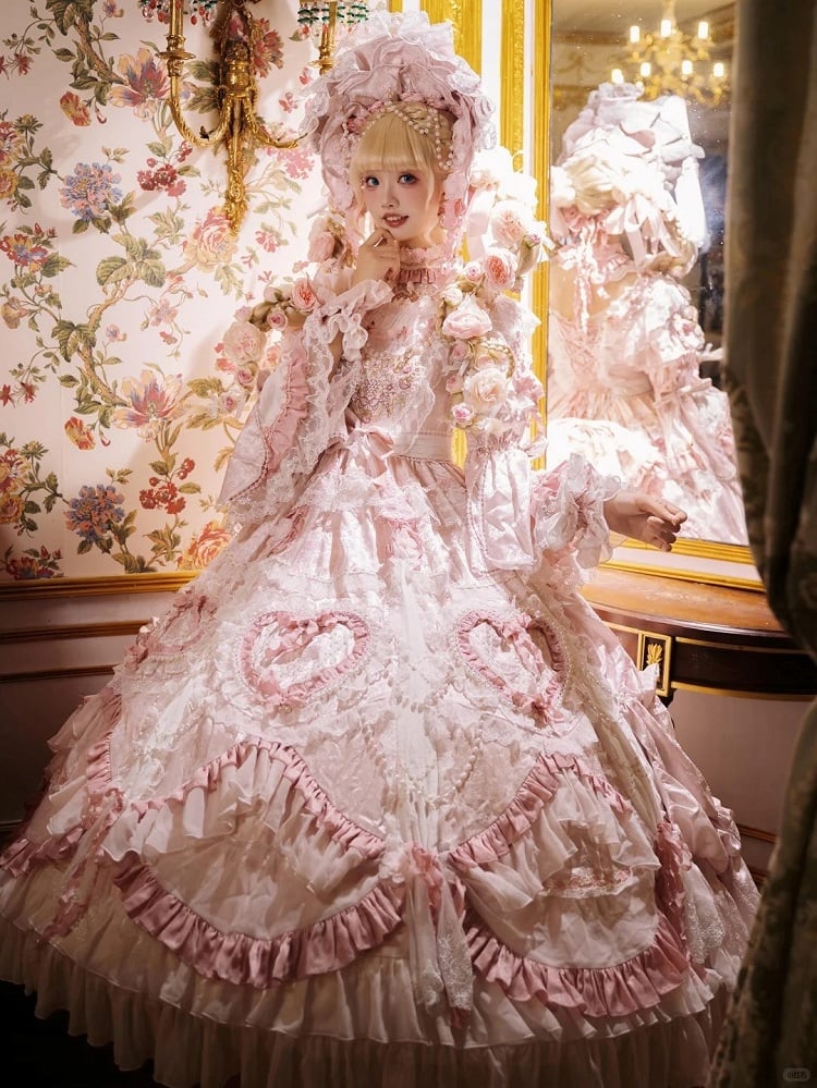 【2月22日予約締切】アンティークベリーローズロマンティックファンタジーロリータロングドレス