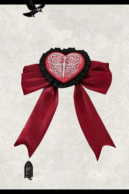 【11月4日予約締切】Strawberry Print Sweet Lolita And Gothic Lolita Series Accessories (Bonnet, Headband, Bone Embroidered Ribbon Brooch, Pair Of Ribbon Hair Clips)