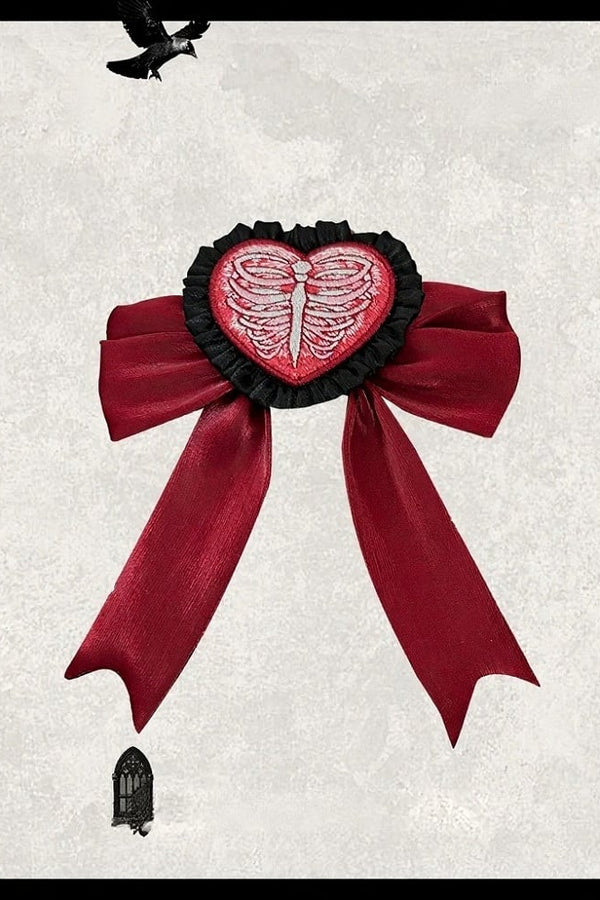 【11月4日予約締切】Strawberry Print Sweet Lolita And Gothic Lolita Series Accessories (Bonnet, Headband, Bone Embroidered Ribbon Brooch, Pair Of Ribbon Hair Clips)