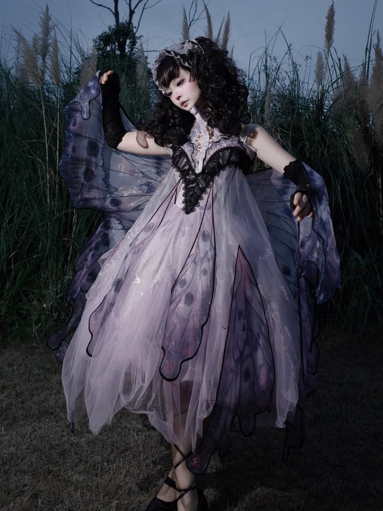 【12月16日予約締切】withered leaf butterfly2.0ゴシックロリータバタフライウイングドレスTypeA/B
