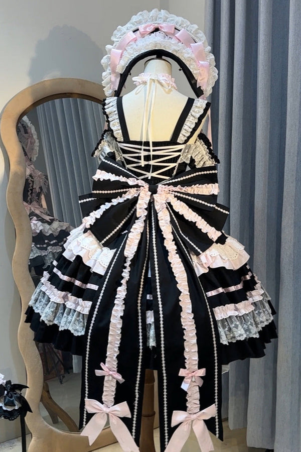 [Reserva hasta el 4 de mayo] Vestido de princesa de muñeca antigua de perlas + Capota + Tocado