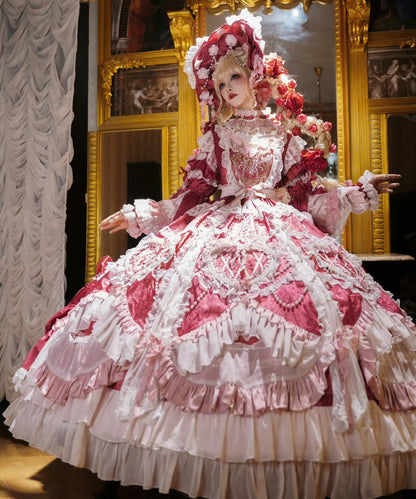 【2月22日予約締切】アンティークベリーローズロマンティックファンタジーロリータロングドレス