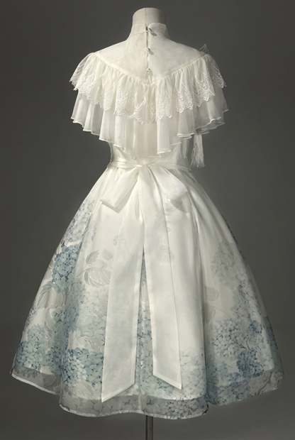 Hydrangea Letter Elegant Lolita Suspender Dress + Shawl