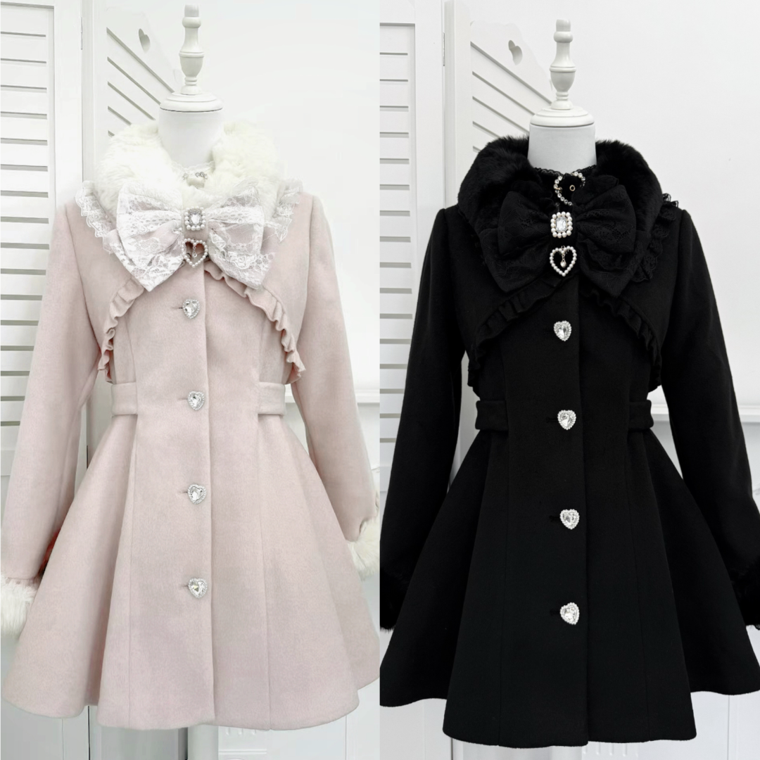 リボンウエストマークフレアコート