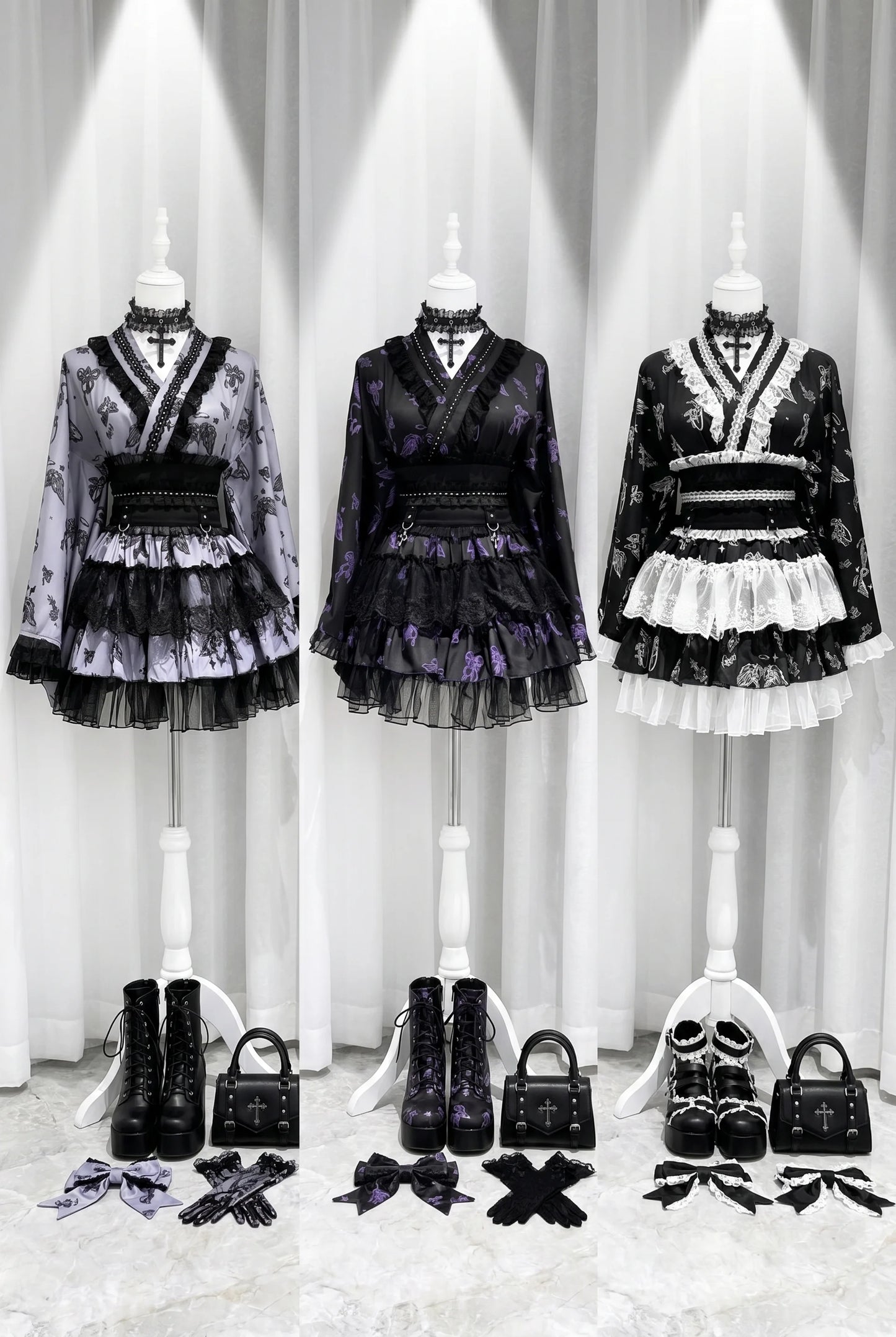 Dunkler Galaxie-Spitzen-Yukata im Jirai-Stil