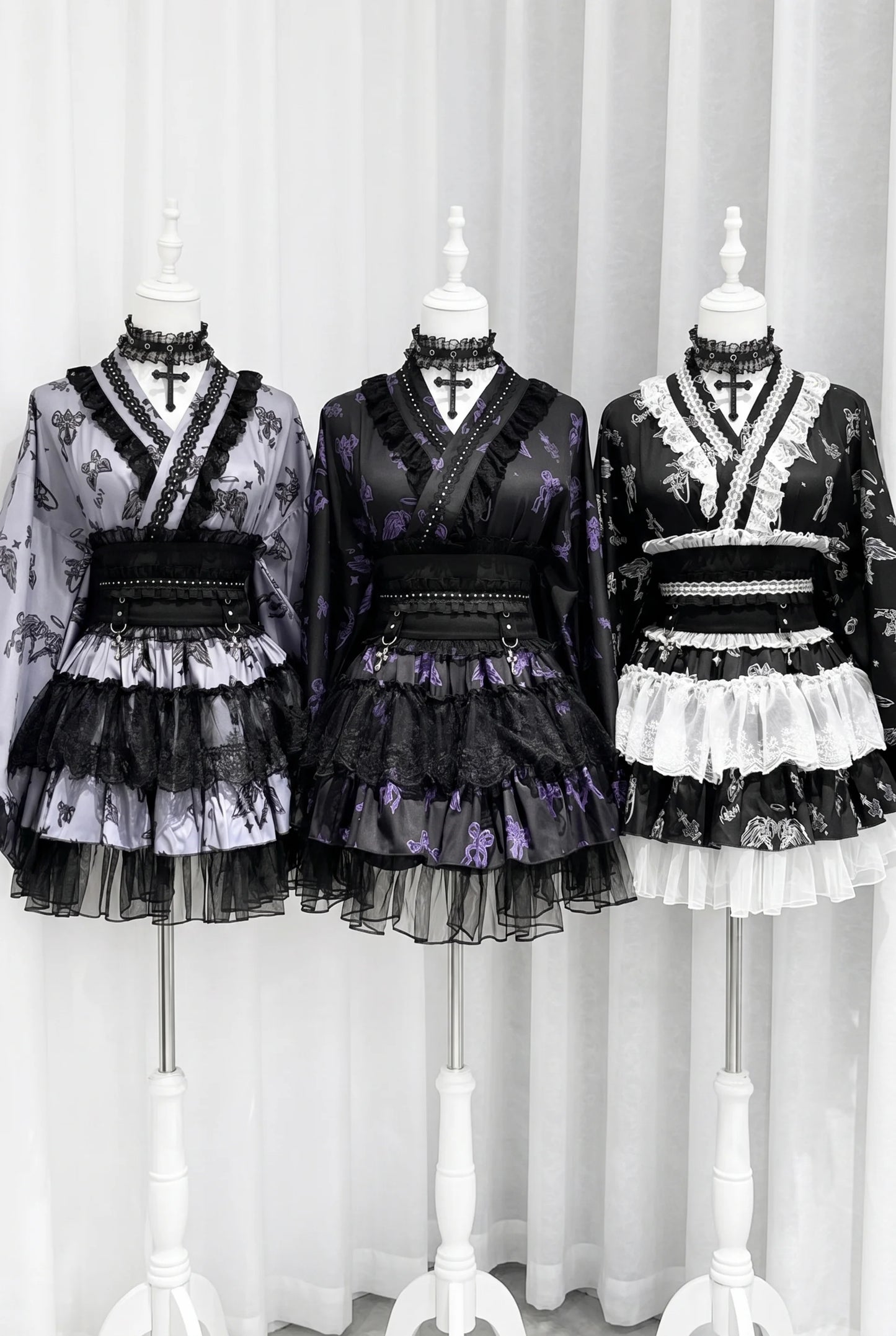 Dunkler Galaxie-Spitzen-Yukata im Jirai-Stil