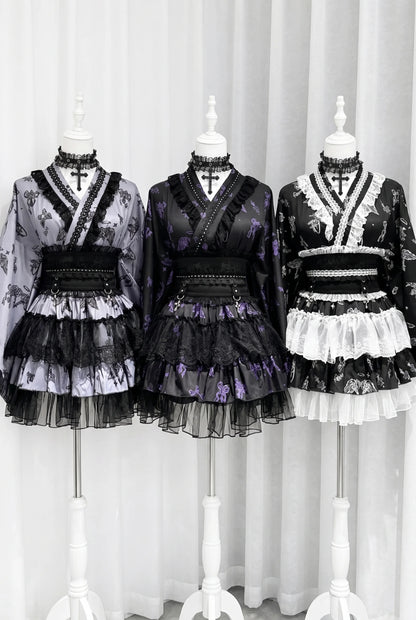 Dunkler Galaxie-Spitzen-Yukata im Jirai-Stil