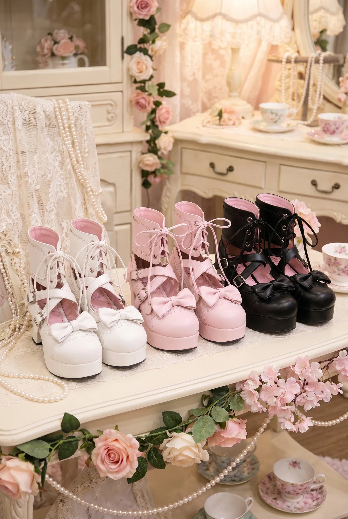 Zapatos Lolita con cordones