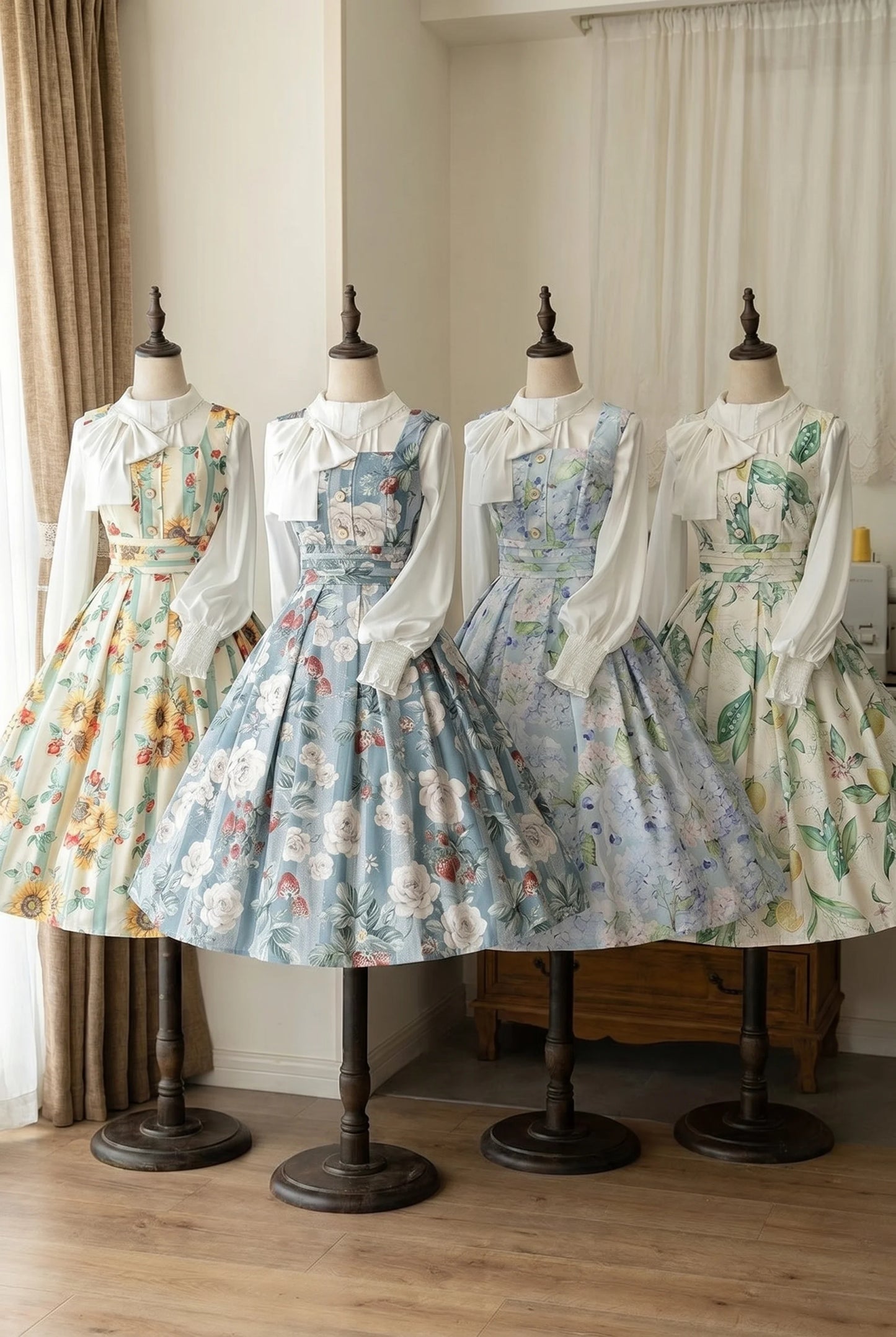 Floral Retro Sleeveless Dress + Shirt
