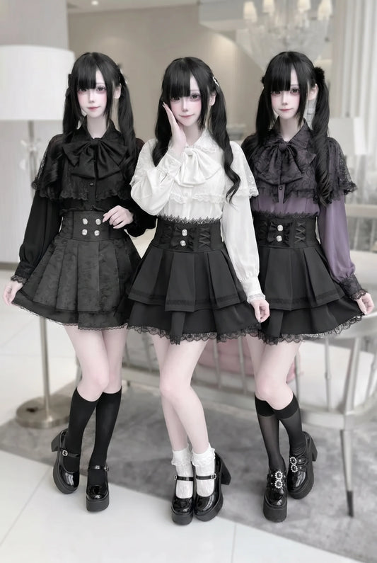 Dark Moon Shadow Cloak Veil Shirt + Skirt