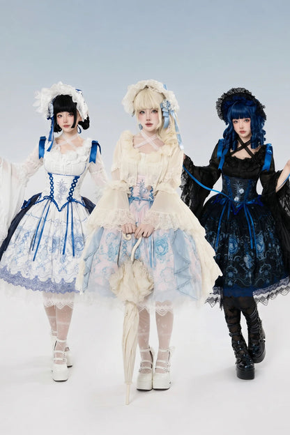 Blue and White Porcelain Lolita Dress
