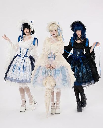 Blue and White Porcelain Lolita Dress