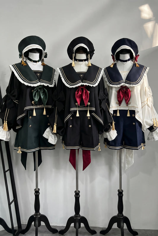 ナイトサーヴァントバードセーラートップス＋ジャケット＋ショートパンツ＋ベレー帽＋チョーカー