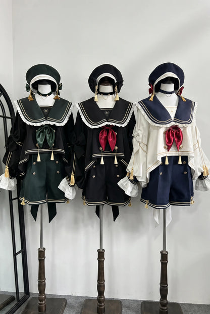 ナイトサーヴァントバードセーラートップス＋ジャケット＋ショートパンツ＋ベレー帽＋チョーカー
