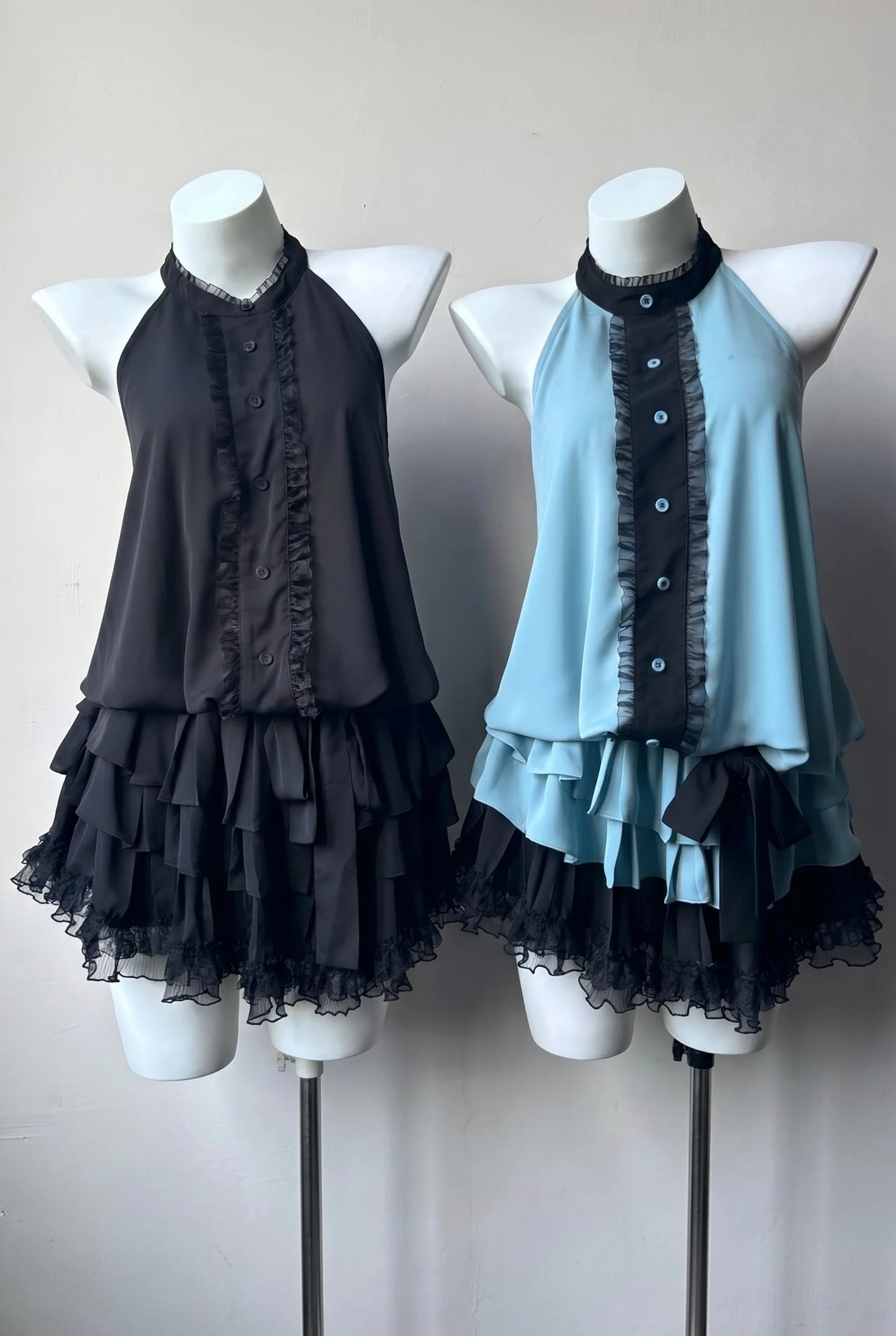 Subkultur-Chiffonkleid mit Neckholder