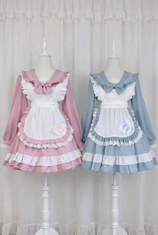 Sweet College-Style Sailor Maid Lolita Dress