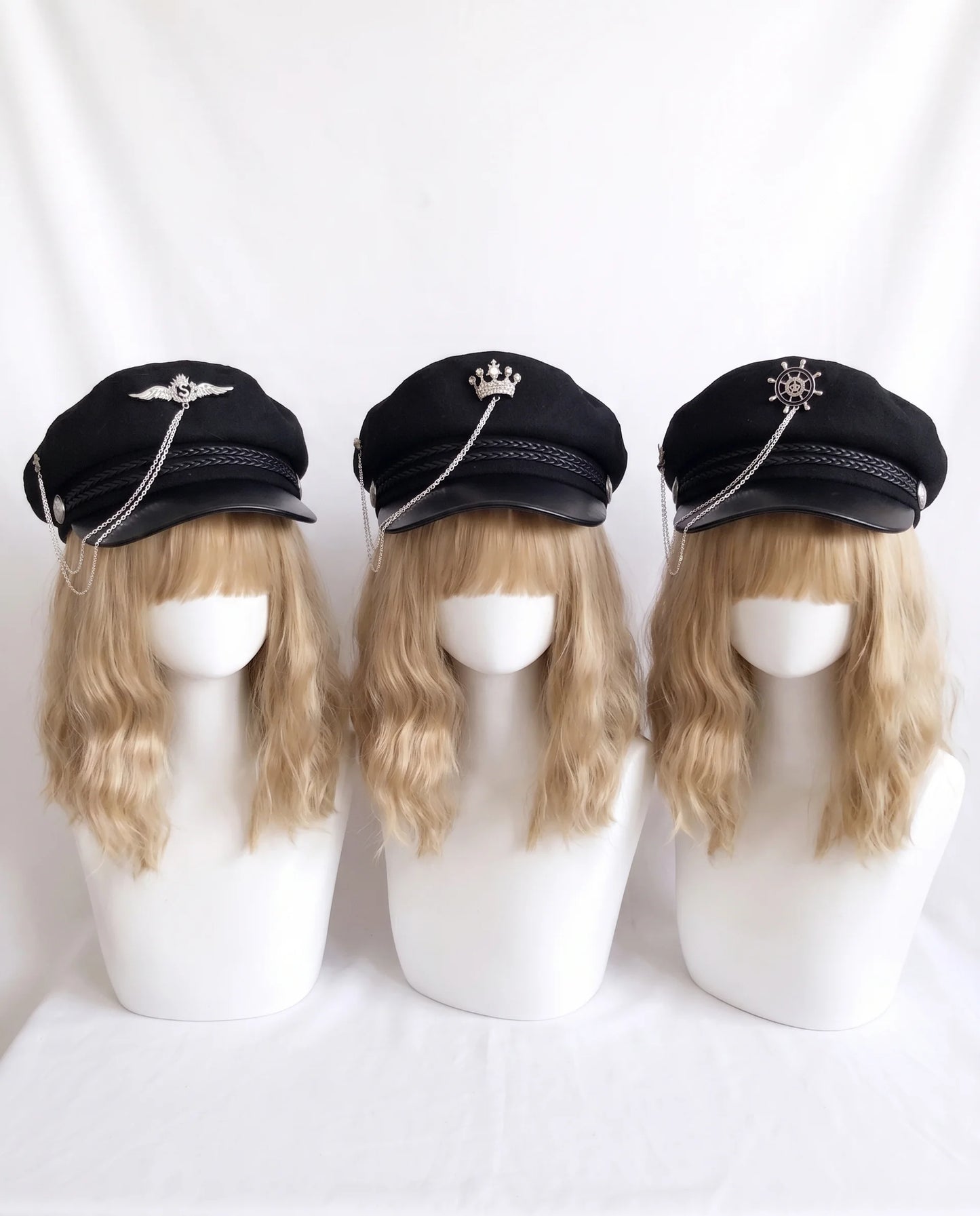 チェーンモチーフキャスケット【Crown・Marine・Wing】