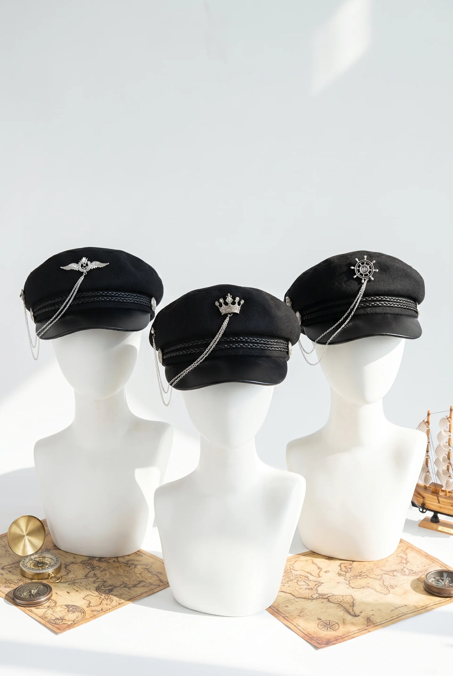チェーンモチーフキャスケット【Crown・Marine・Wing】