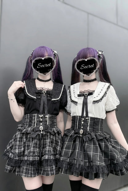 [Pre-Order] Lace Sailor Collar Jirai Kei Blouse