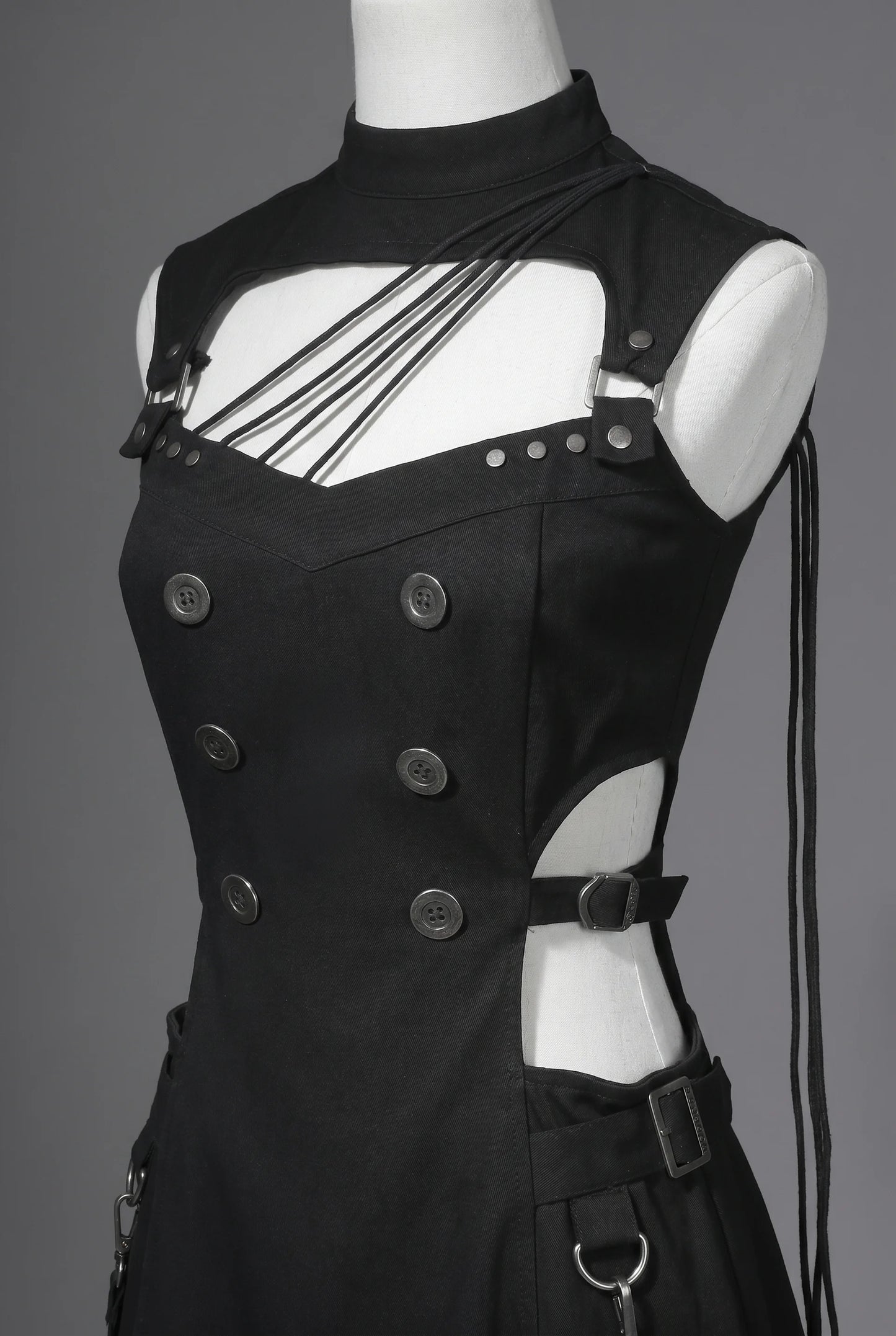 Top cyber gotico lolita + pantaloni + scaldabraccia