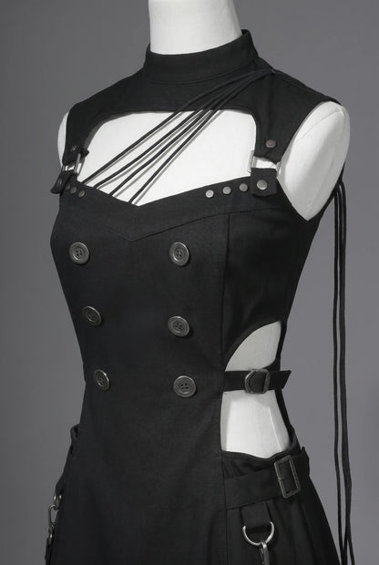 Top cyber gotico lolita + pantaloni + scaldabraccia