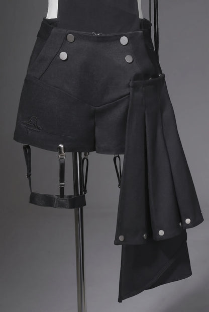 Top cyber gotico lolita + pantaloni + scaldabraccia