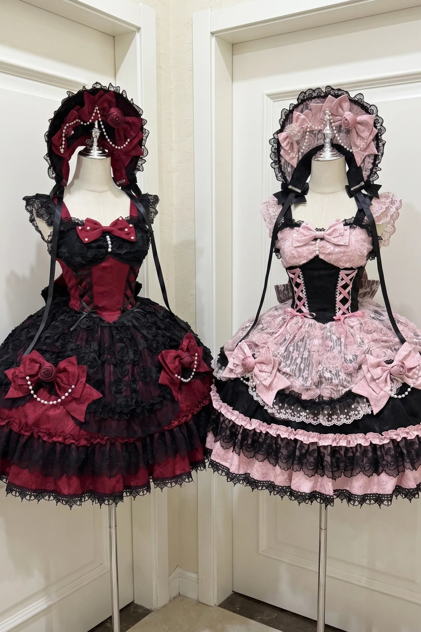 Rose Ruffle Princess Jumper Skirt + Bag Ribbon + Bonnet