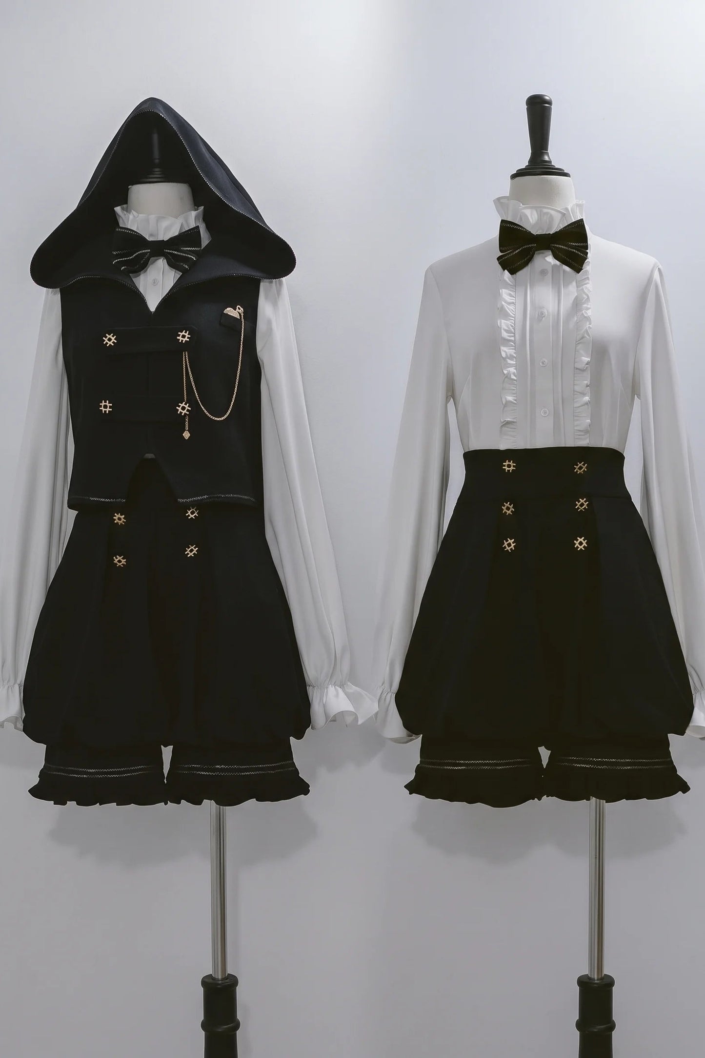 Dark Prince Hooded Cape + Rabbit Hooded Vest + Pumpkin Pants + Elegant Ruffle Shirt + Big Waist Ribbon [Pre-Order]