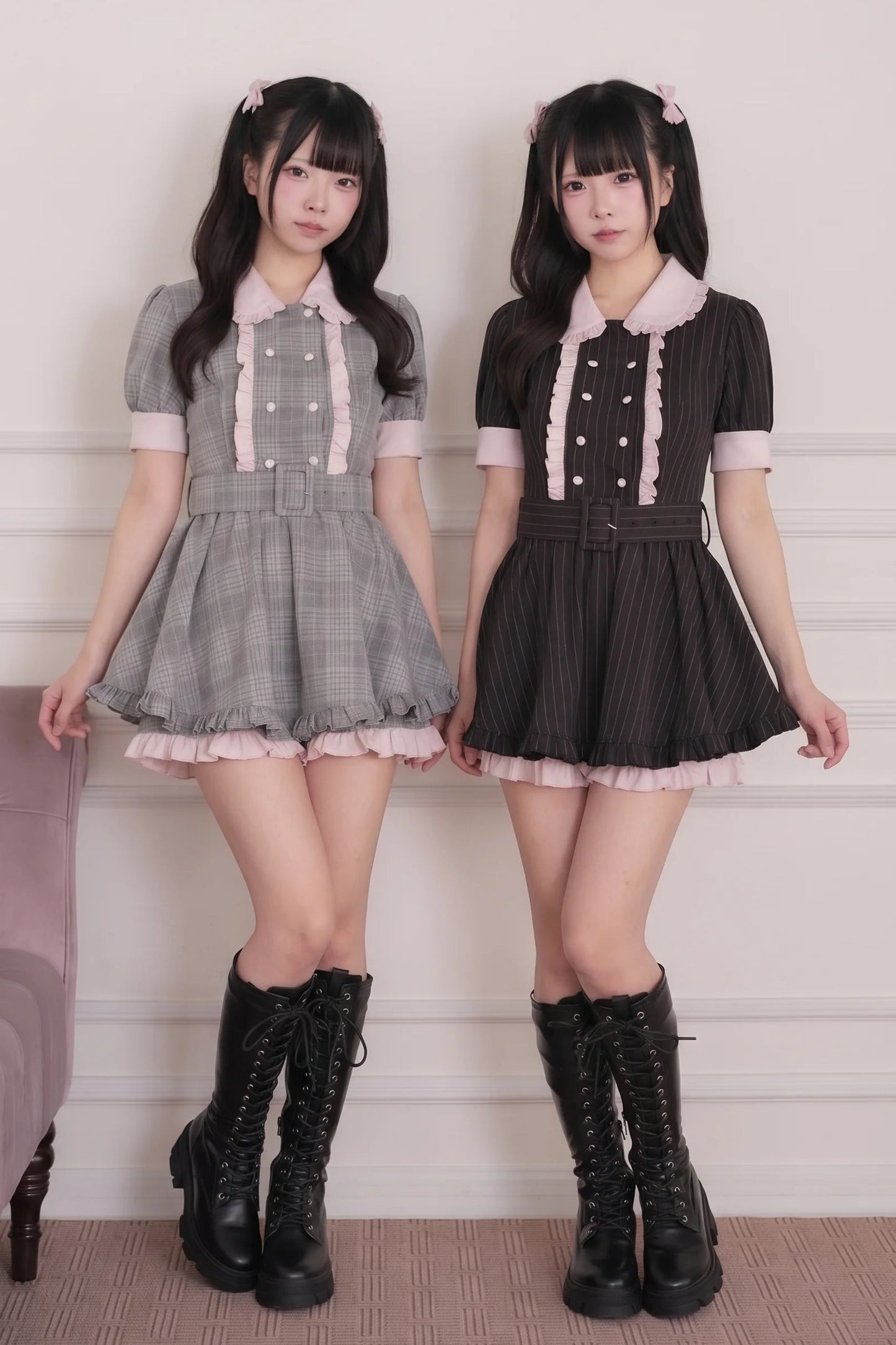 Ryousangata-Idolkleid mit Doppelschleife + kurze Hose