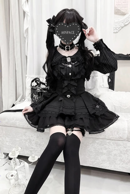 Off-Shoulder-Spitzenbluse im Jirai-Kei-Stil