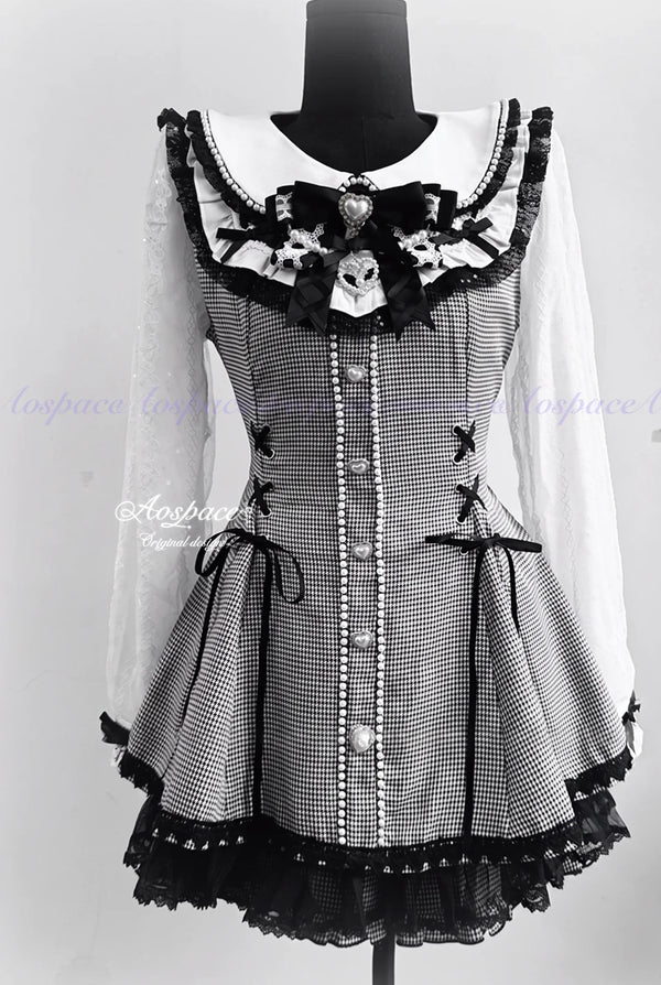 Lace Pearl Collar Long-Sleeve Set