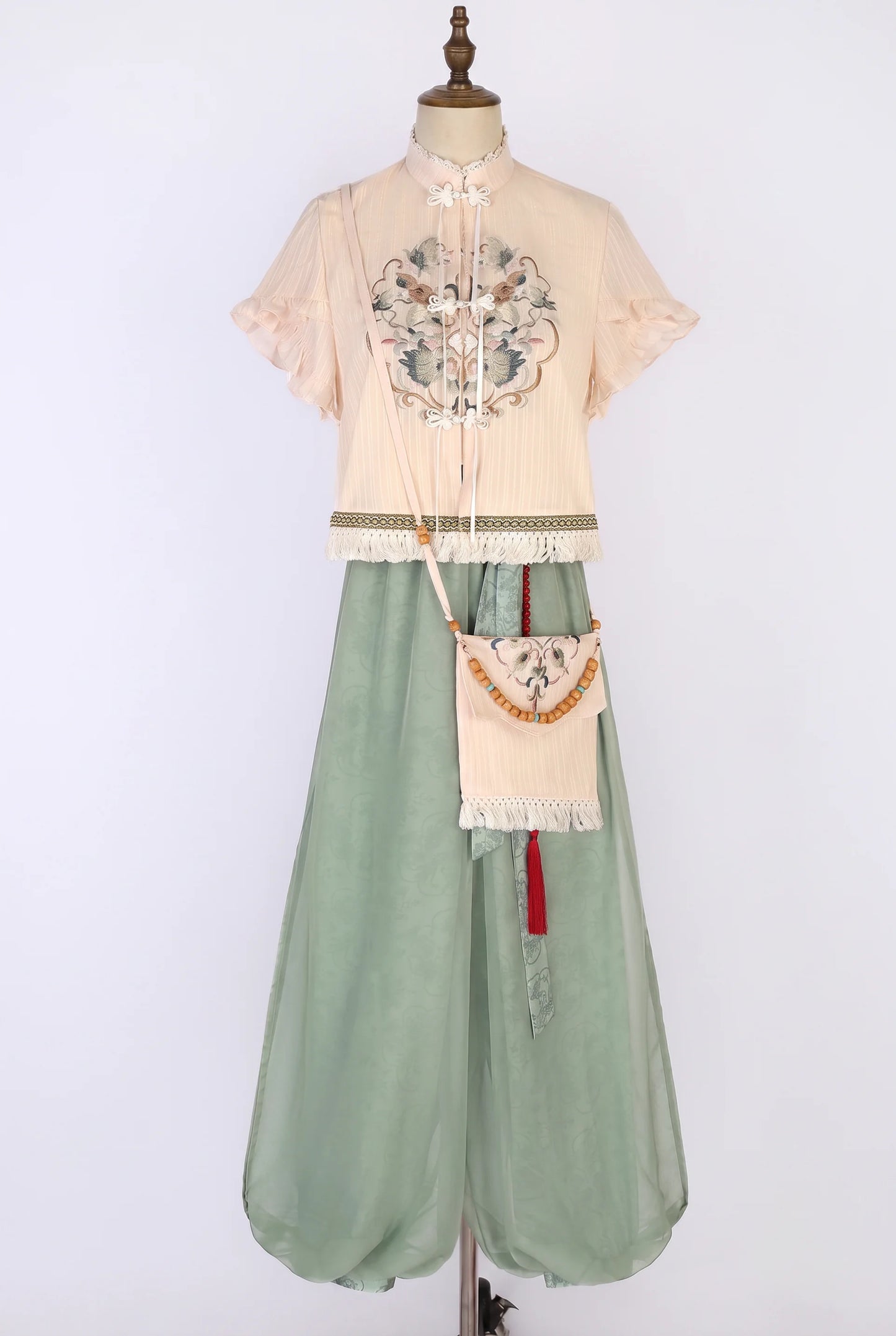 Chinese-Style Top & Balloon Pants Set-Up