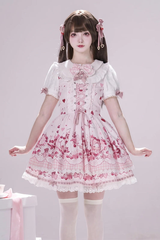 Cherry Bunny Lolita Skirt+Top