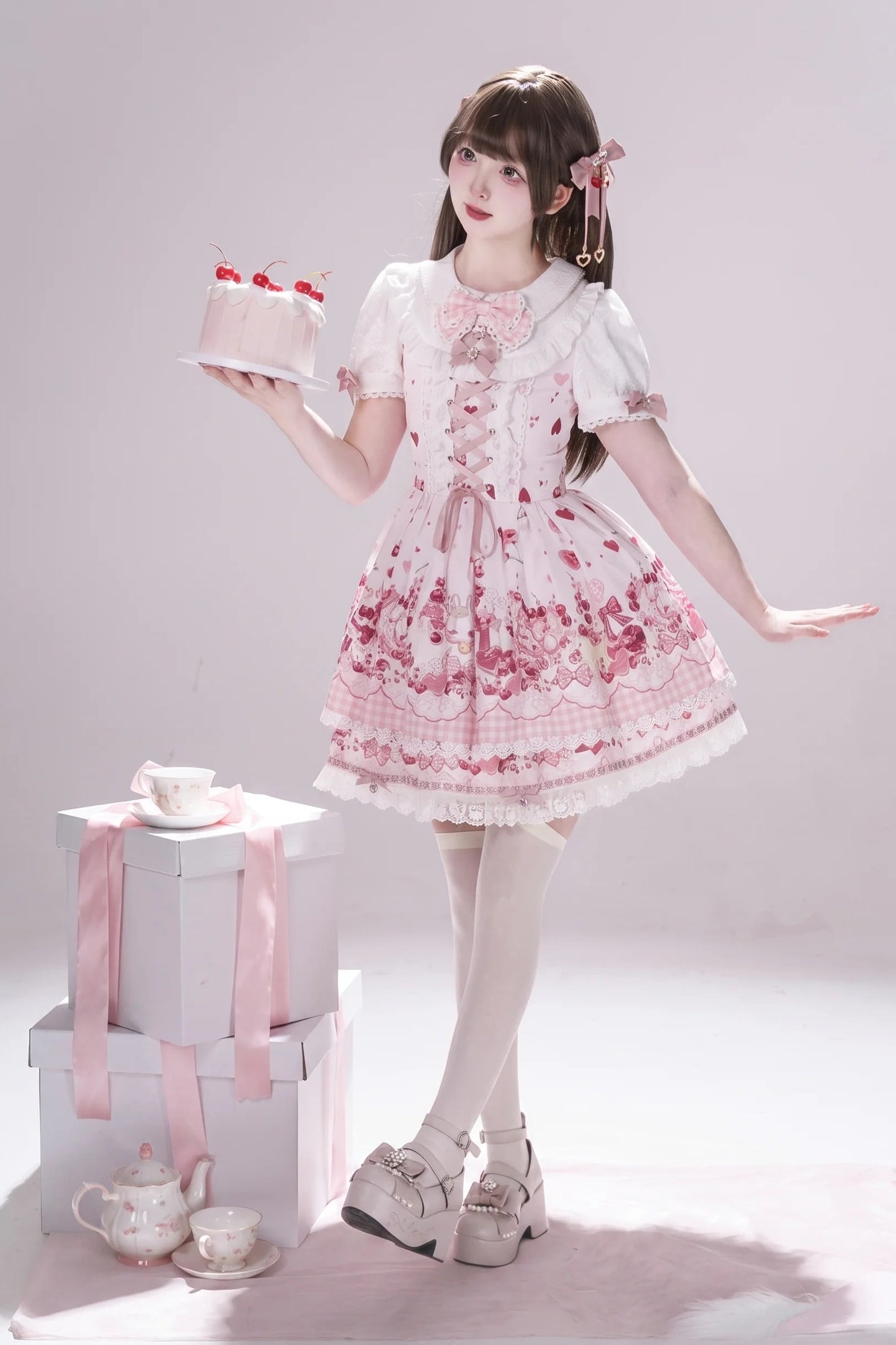 Cherry Bunny Lolita Skirt+Top