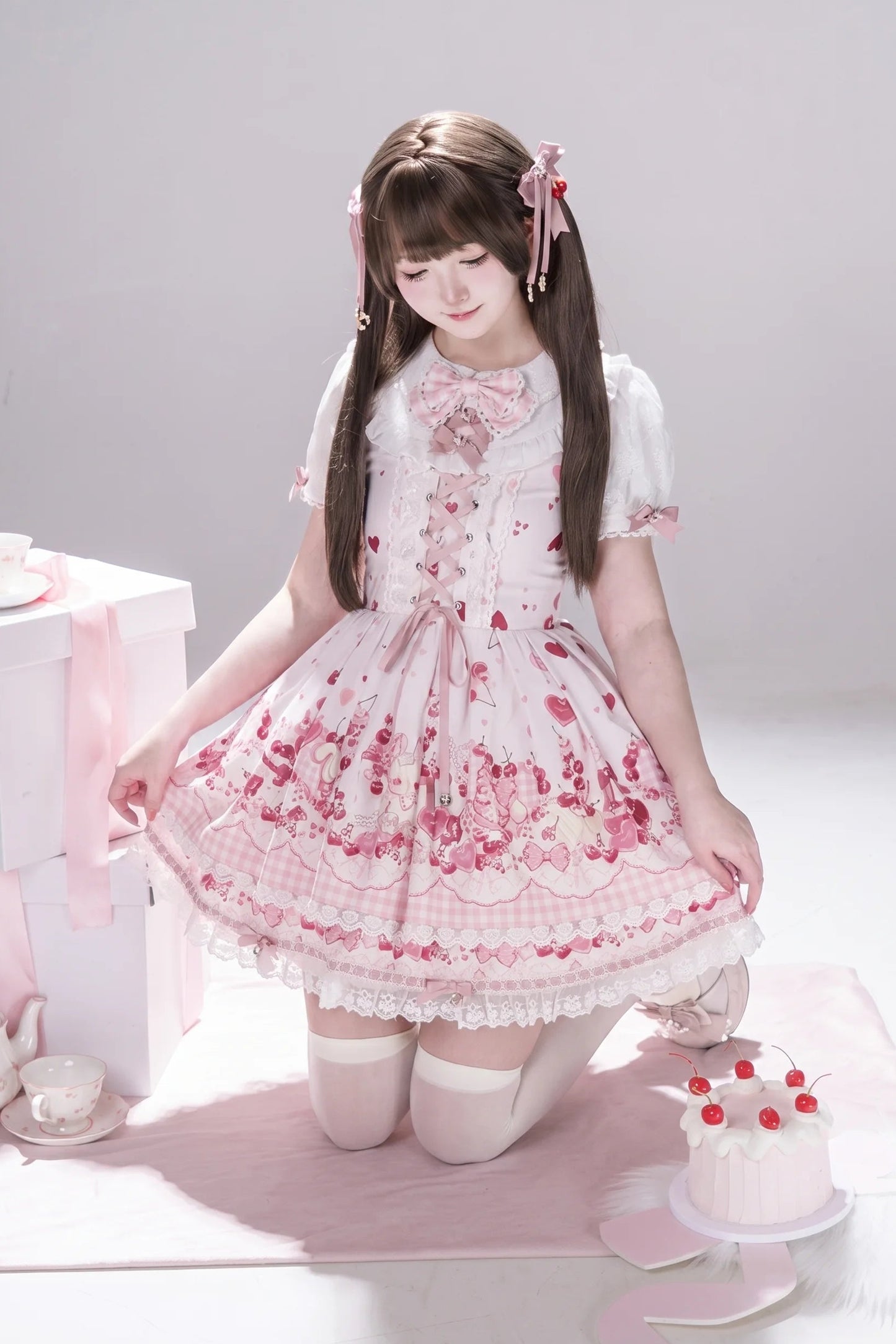 Cherry Bunny Lolita Skirt+Top