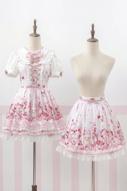 Cherry Bunny Lolita Skirt+Top