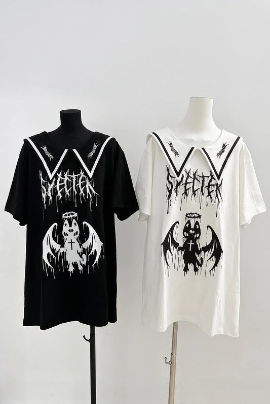 Devil Ghost Sailor Collar T-Shirt